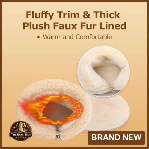 Women's Slip On Winter Snow Boots Faux Fur Lined Platform Mid Calf Booties - Picture 5 of 8